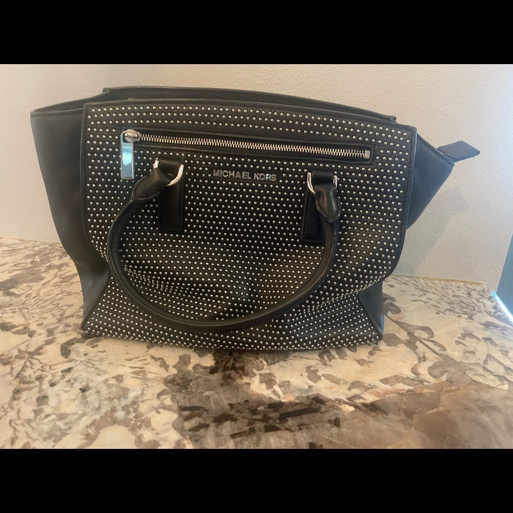 Michael Kors black bag with silver studs